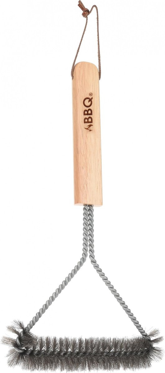 BBQ Barbecueborstel met Houten Handvat - 34 Cm
